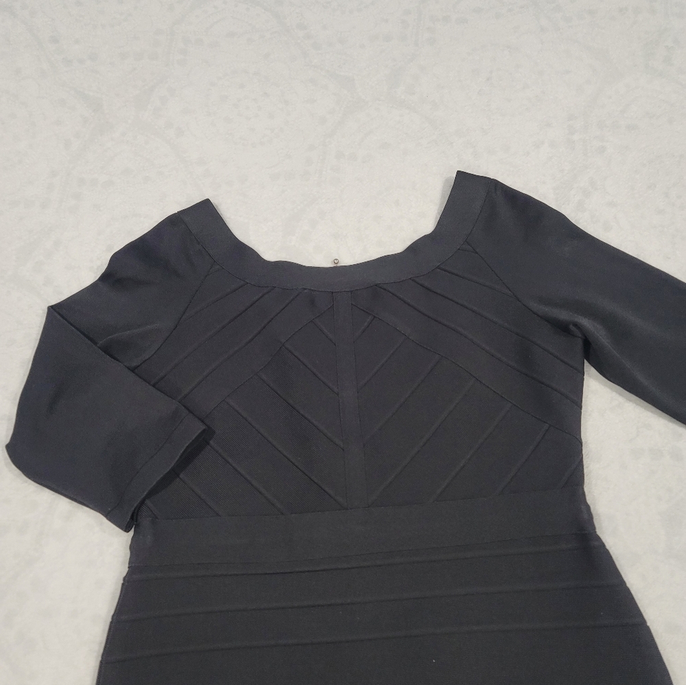 midi dress JS collections black fitted bodycon size 12. - Picture 3 of 15